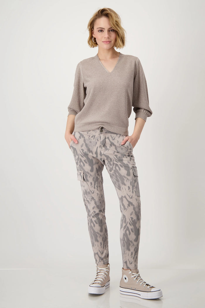 Monari Knitted Jumper with Rice Grain Pattern 409248