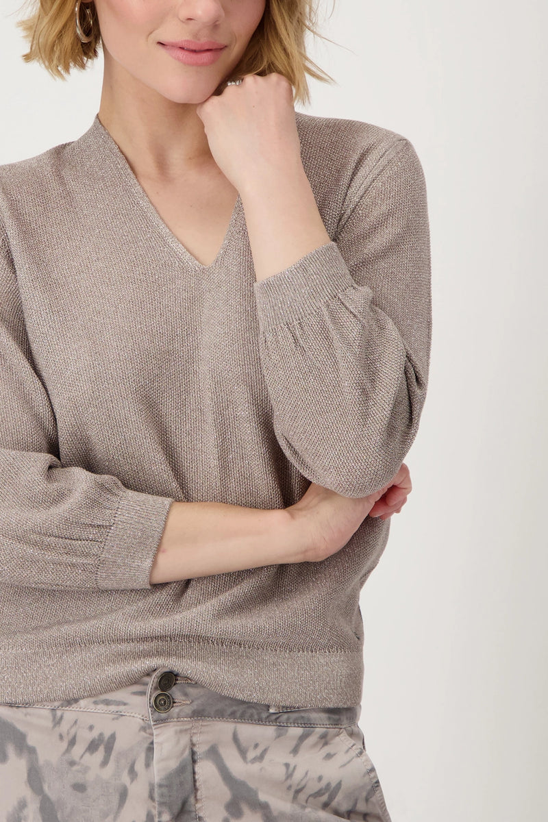Monari Knitted Jumper with Rice Grain Pattern 409248