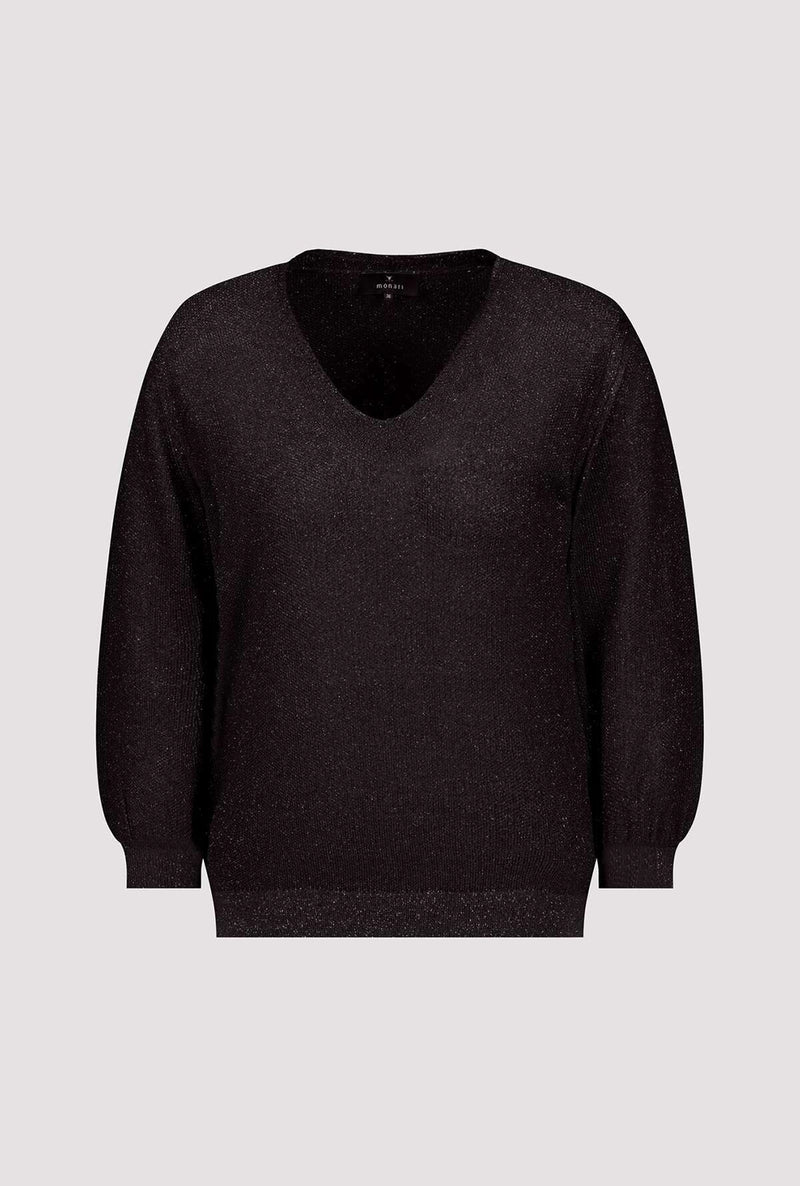Monari Knitted Jumper with Rice Grain Pattern 409248
