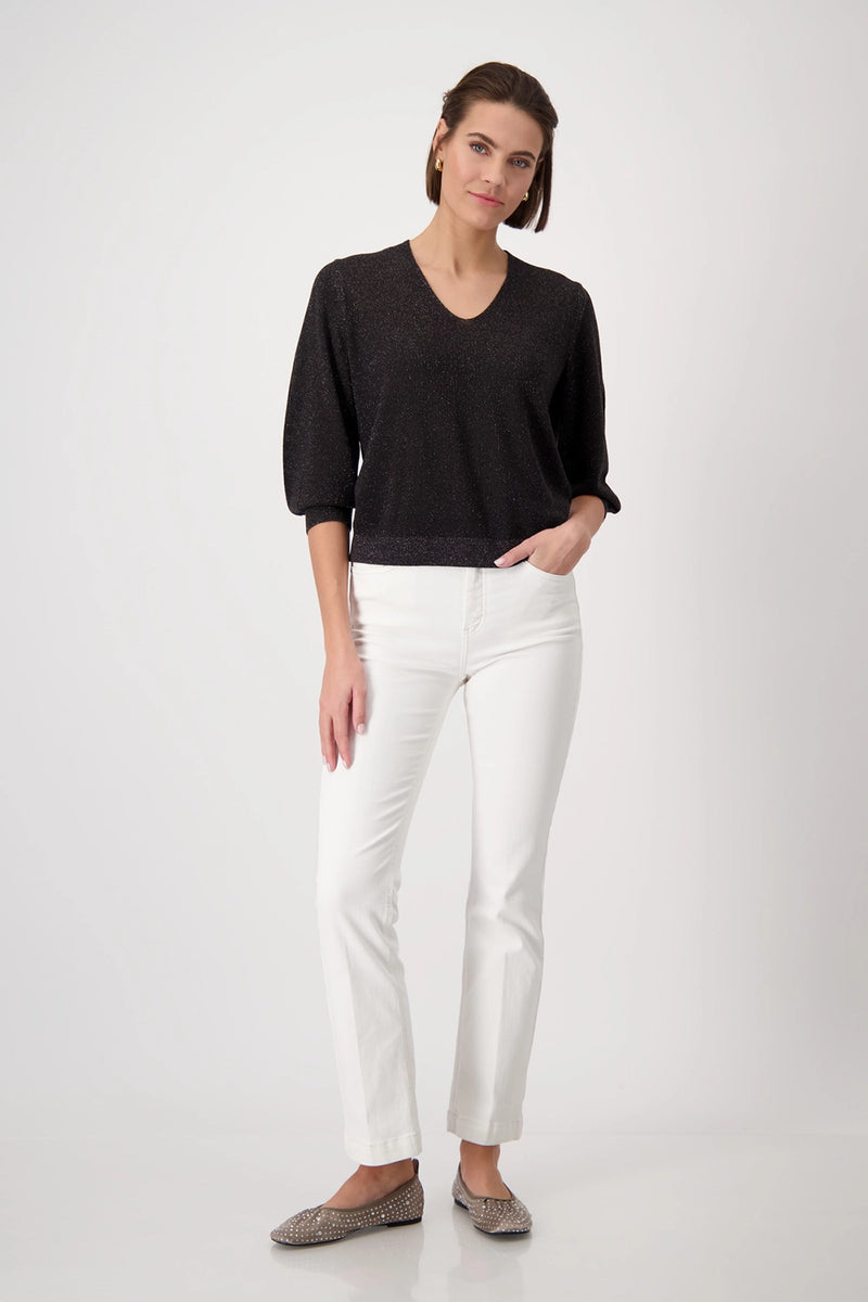 Monari Knitted Jumper with Rice Grain Pattern 409248