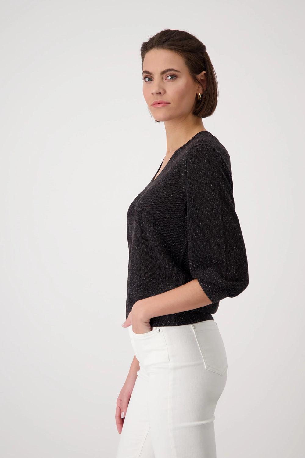 Monari Knitted Jumper with Rice Grain Pattern 409248