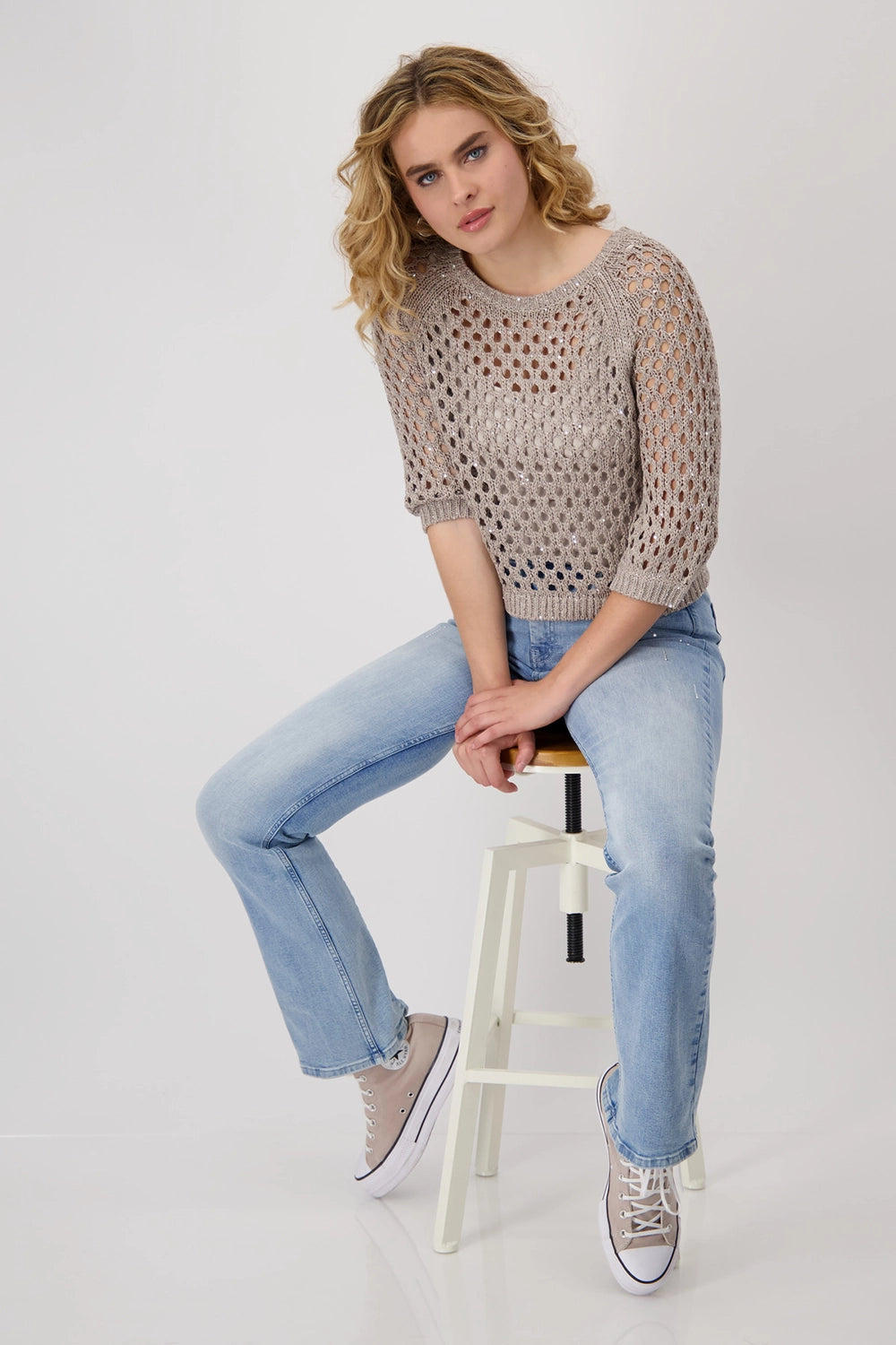 Monari Knitted Jumper with Sequins 409249