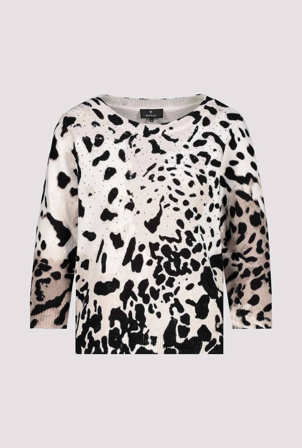 Monari Knitted Jumper with Leopard Pattern 409256