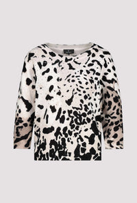 Monari Knitted Jumper with Leopard Pattern 409256