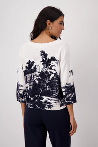 Monari Knitted Jumper with English Garden Print 409268