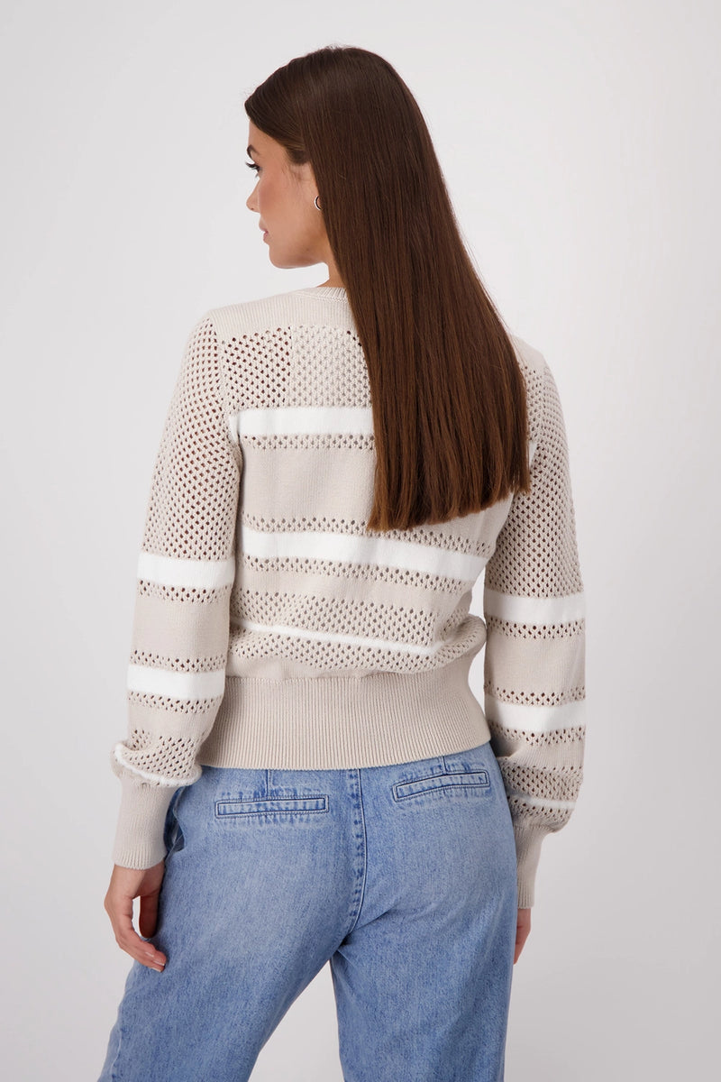 Monari Cardigan with stripes 409281