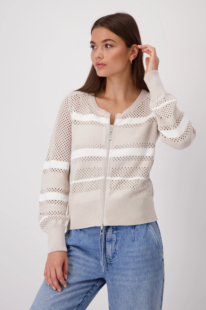 Monari Cardigan with stripes 409281