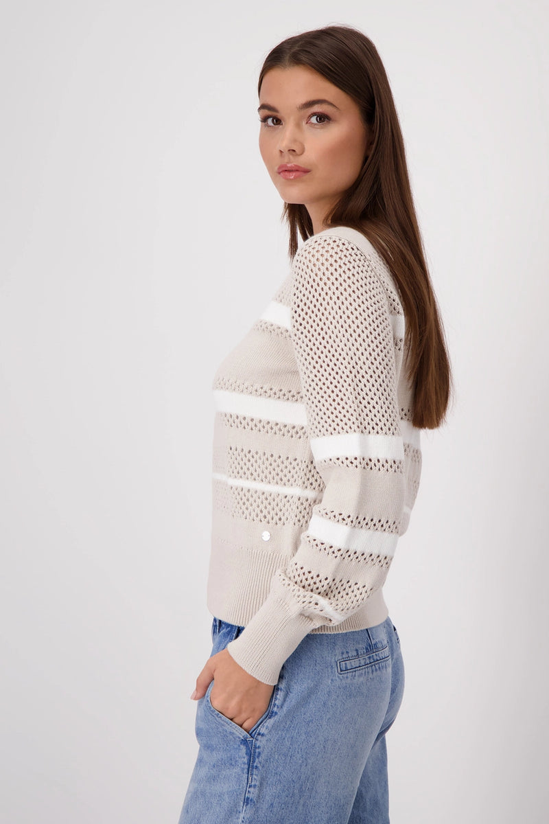 Monari Cardigan with stripes 409281
