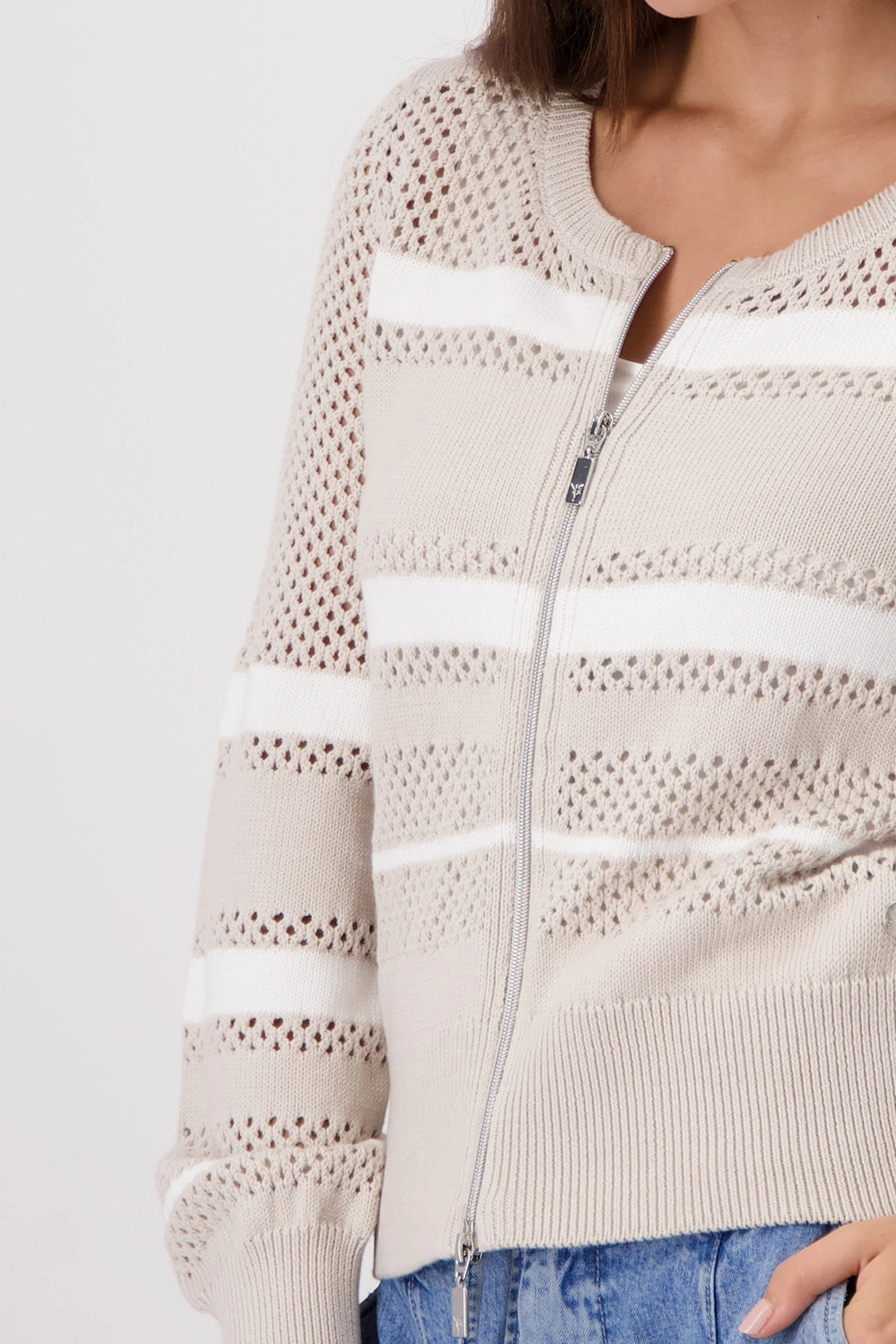 Monari Cardigan with stripes 409281