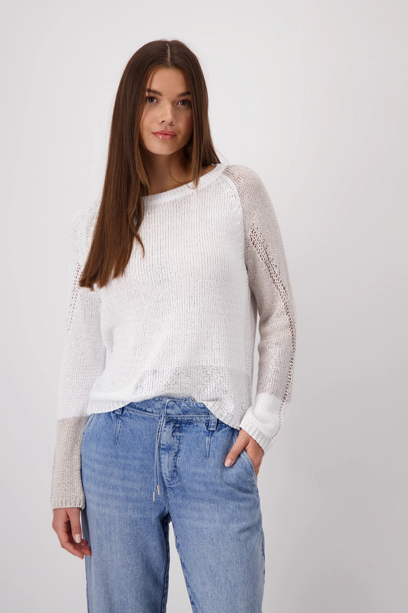 Monari Colour Block Knitted Jumper 409302