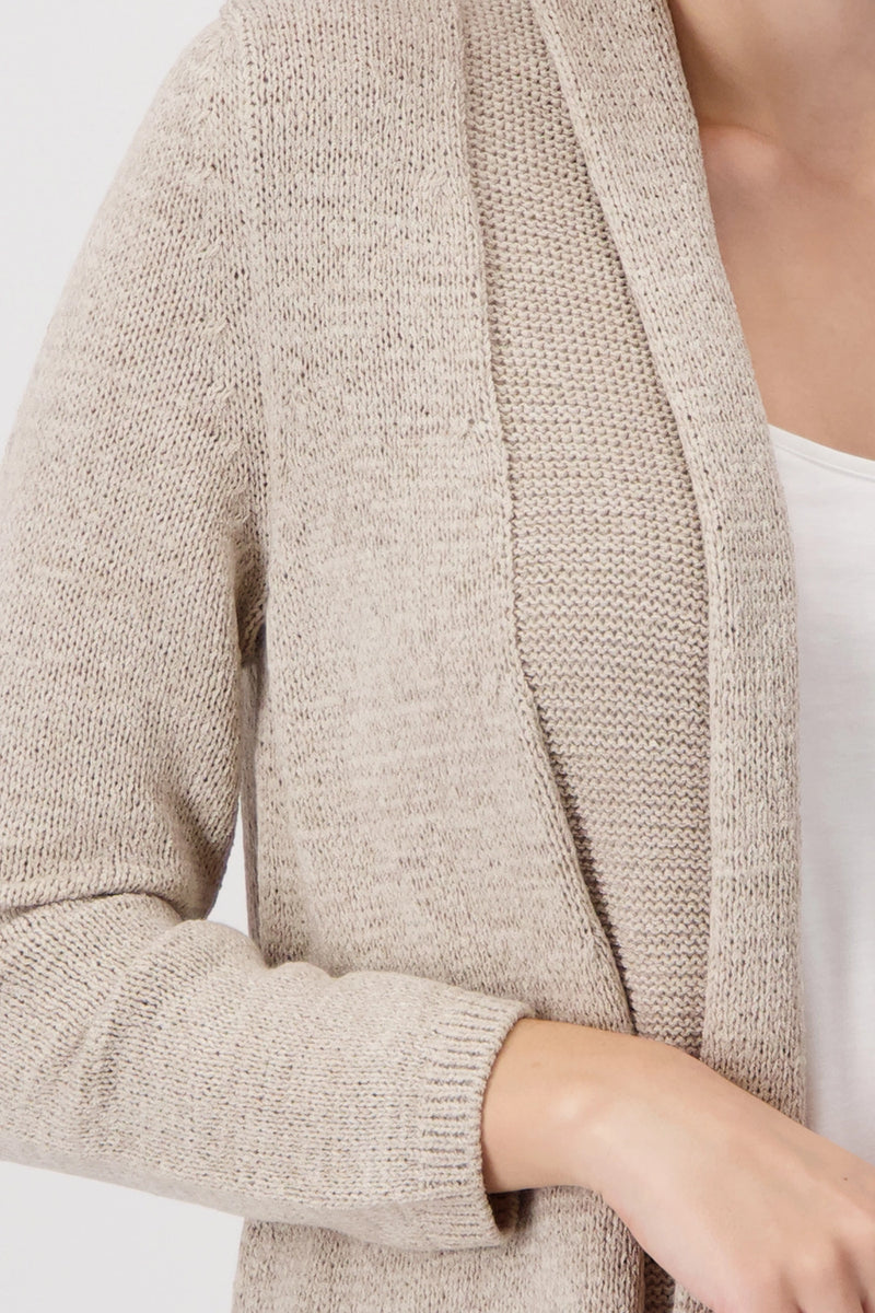 Monari Knitted open cardigan with shawl collar 409321