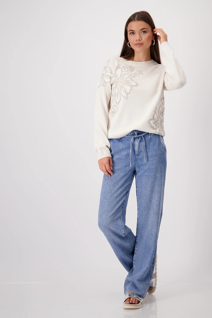 Monari Knitted jumper with stand-up collar 409328