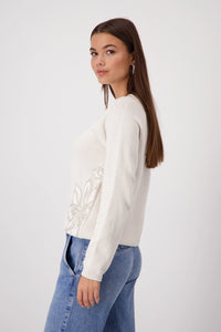 Monari Knitted jumper with stand-up collar 409328