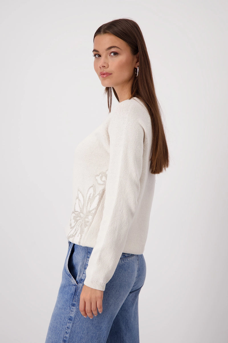 Monari Knitted jumper with stand-up collar 409328