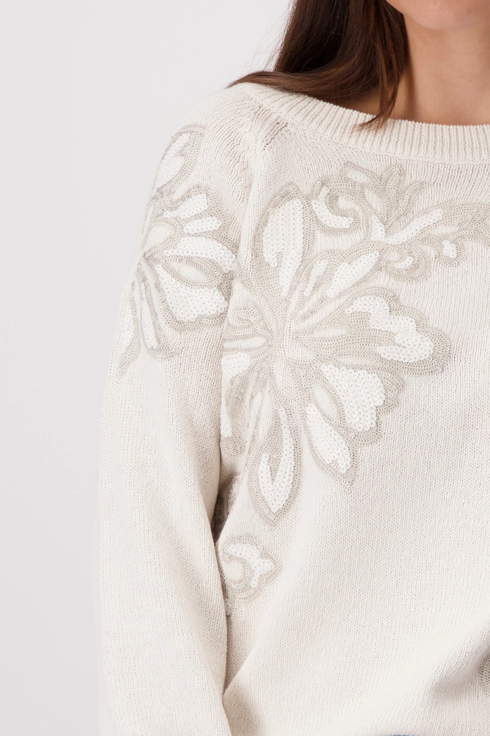 Monari Knitted jumper with stand-up collar 409328