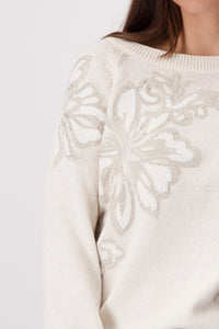 Monari Knitted jumper with stand-up collar 409328