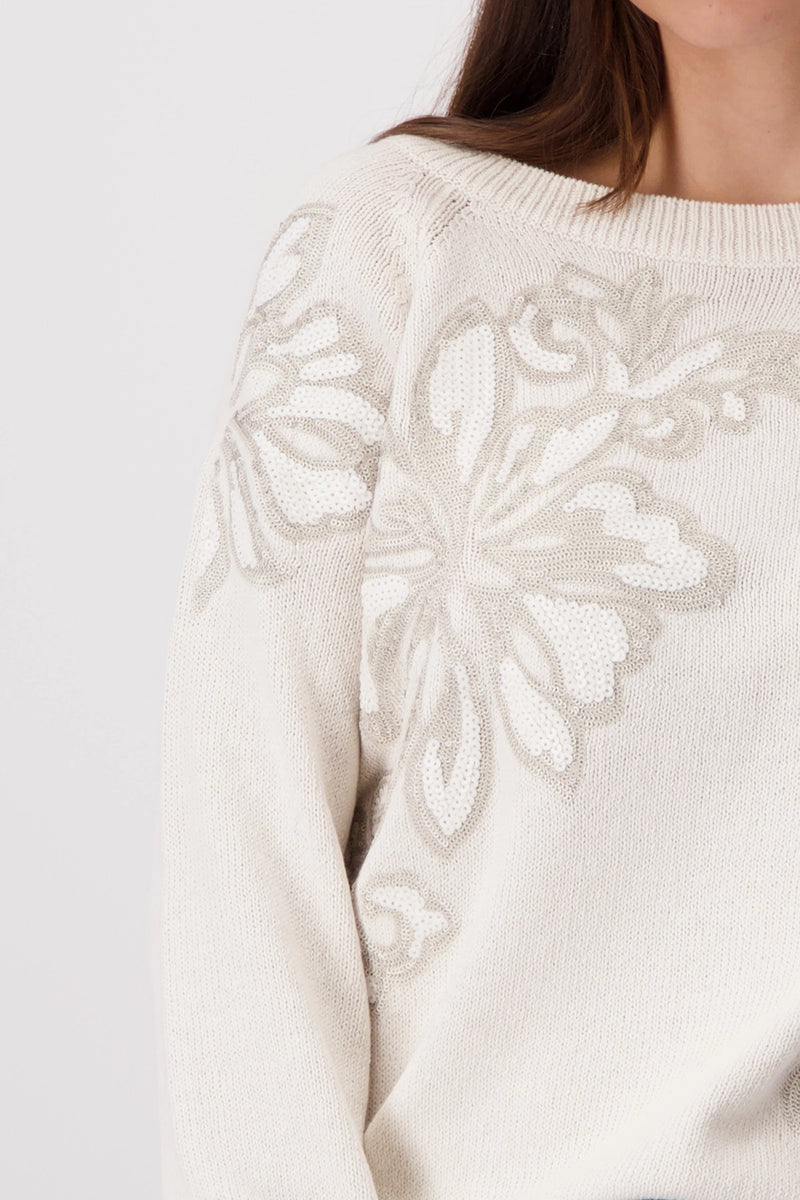 Monari Knitted jumper with stand-up collar 409328