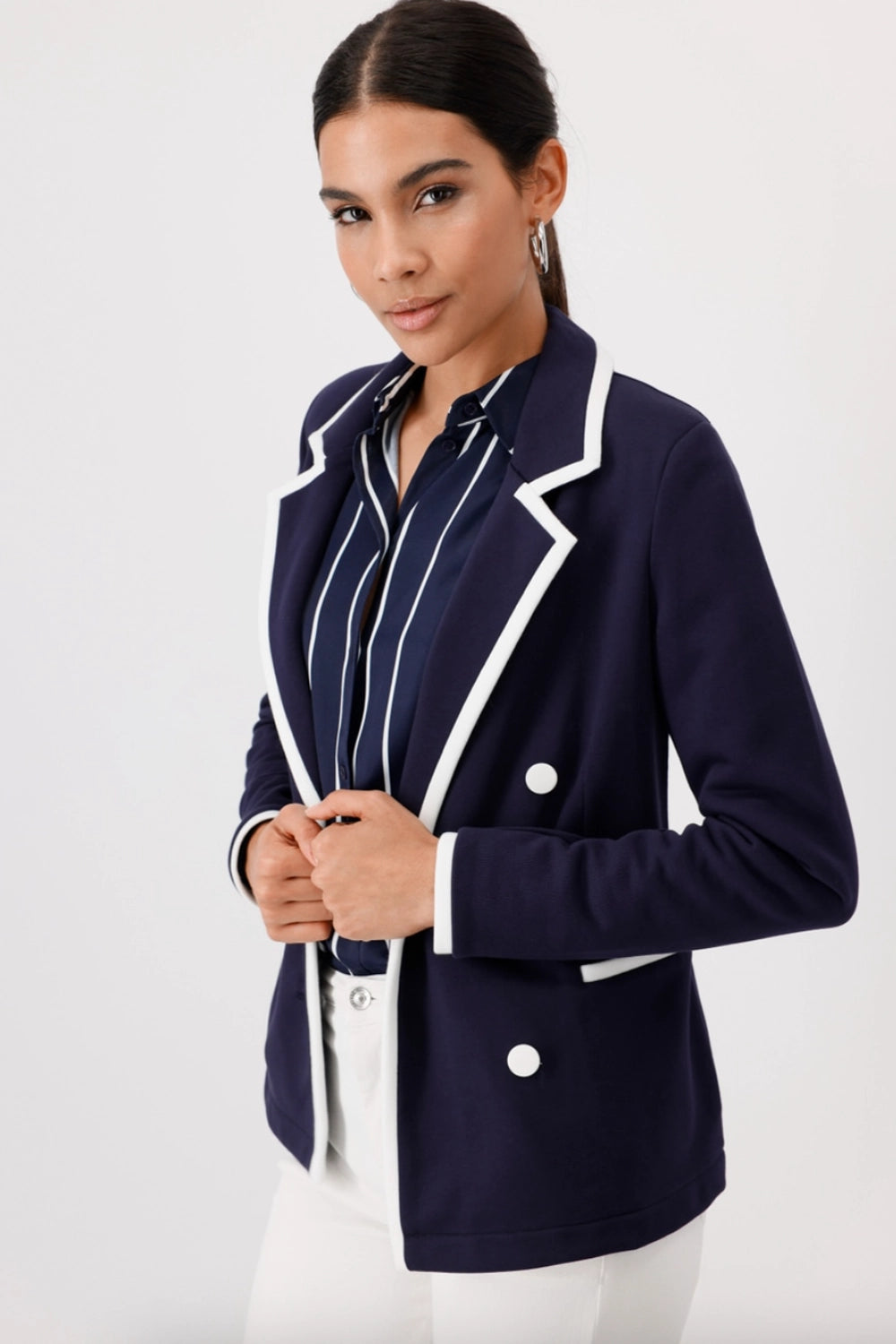 Monari Blazer with Contrasting Stripes 409347