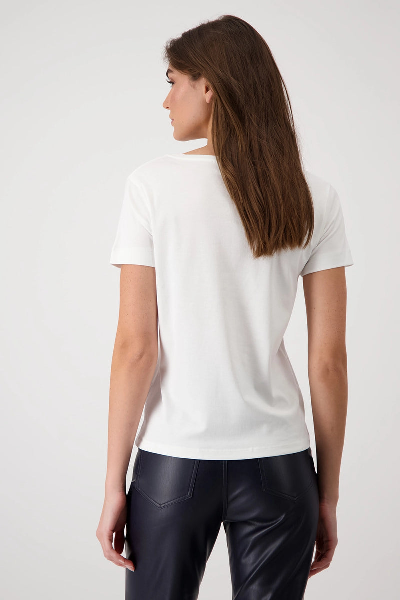 Monari T-shirt with Rhinestone Script 409374