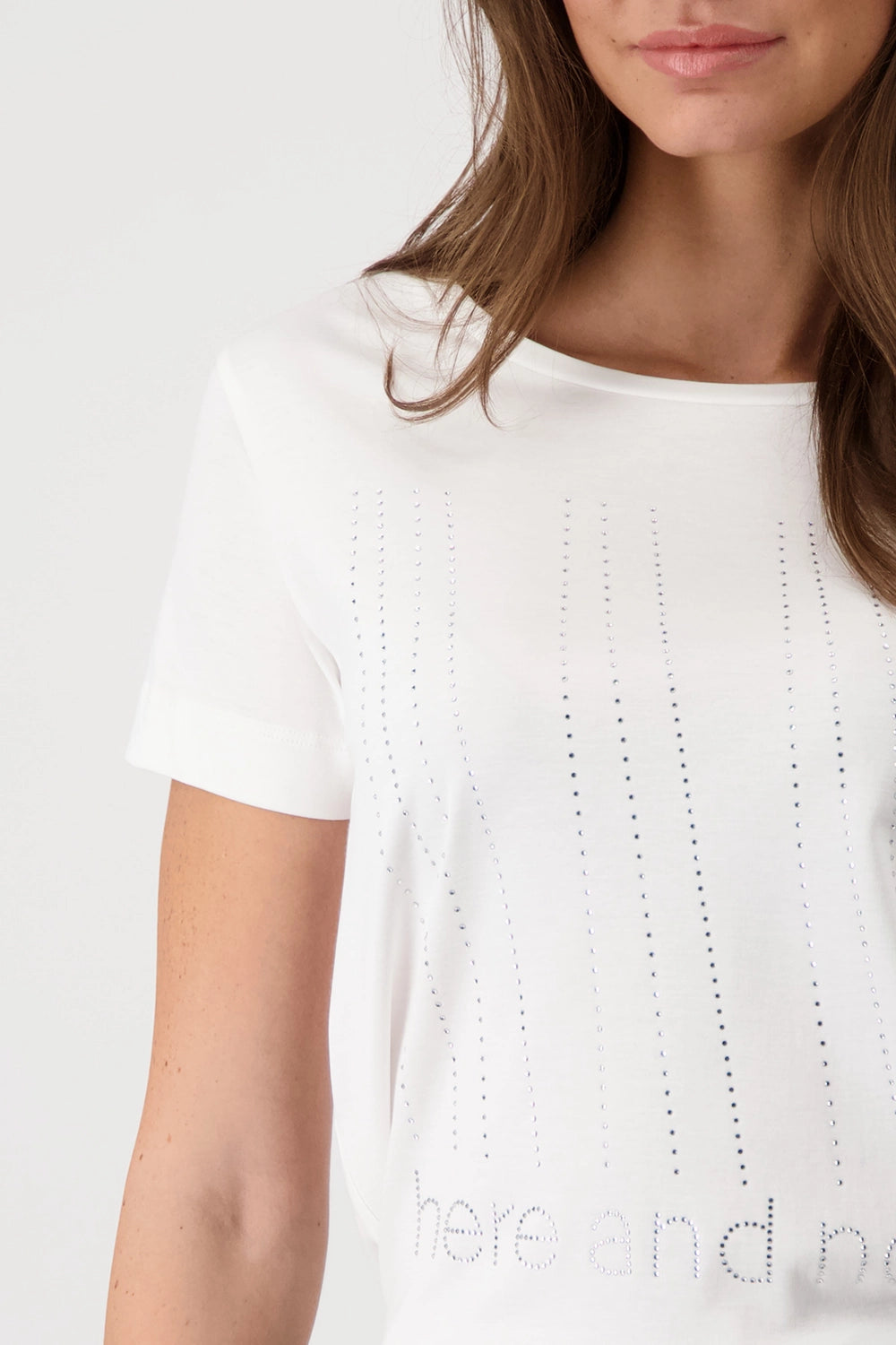 Monari T-shirt with Rhinestone Script 409374