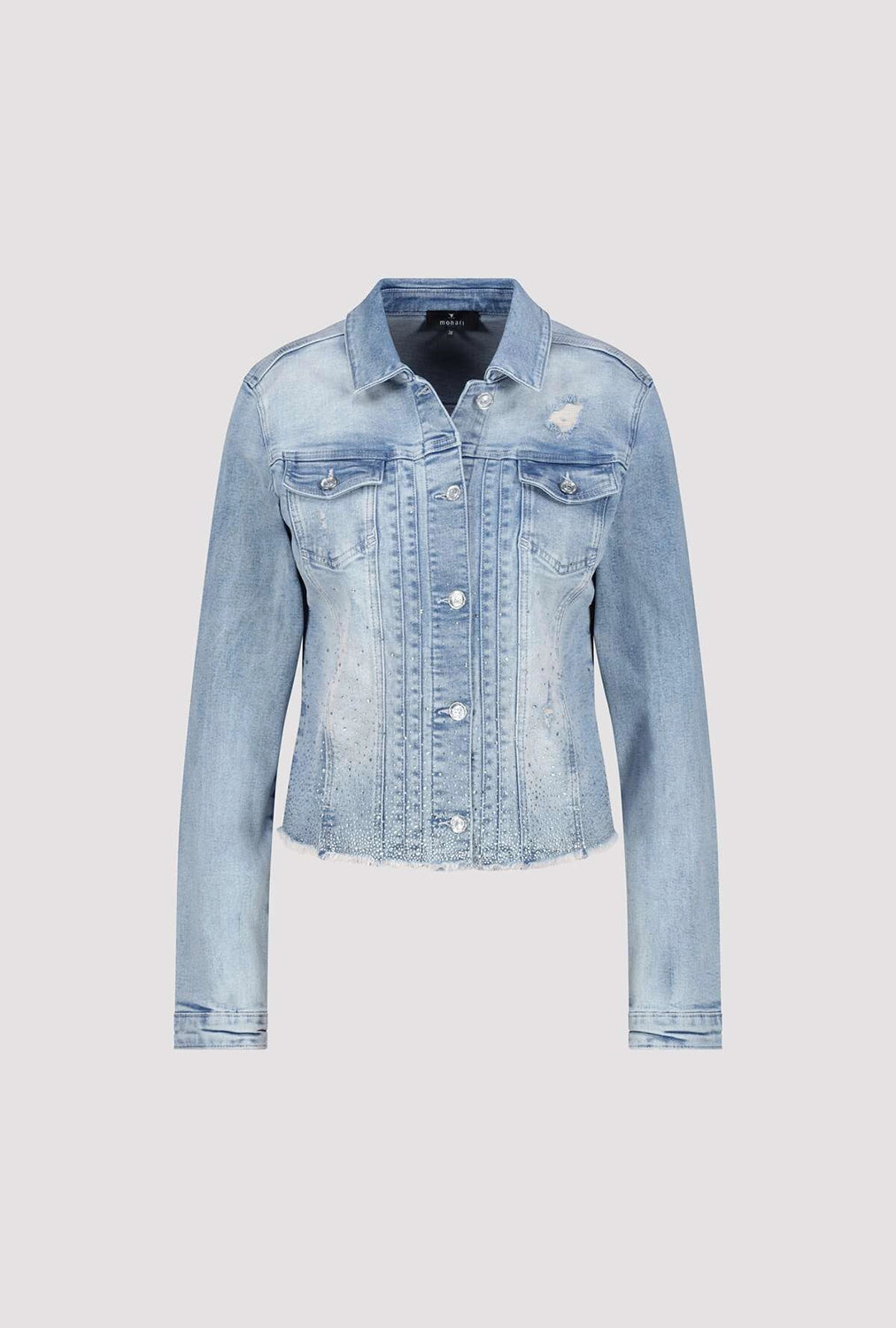 Monari Denim Jacket with Rhinestone Gradient 409385