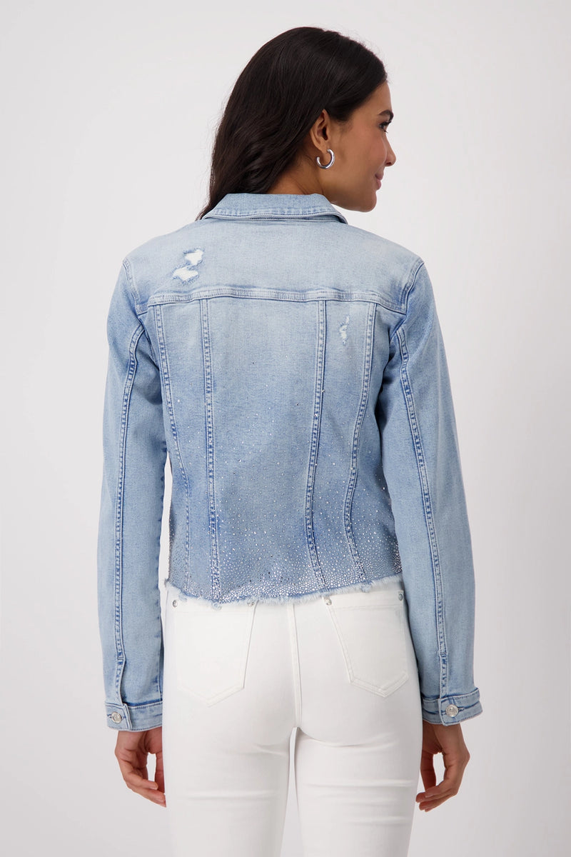 Monari Denim Jacket with Rhinestone Gradient 409385