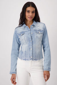 Monari Denim Jacket with Rhinestone Gradient 409385