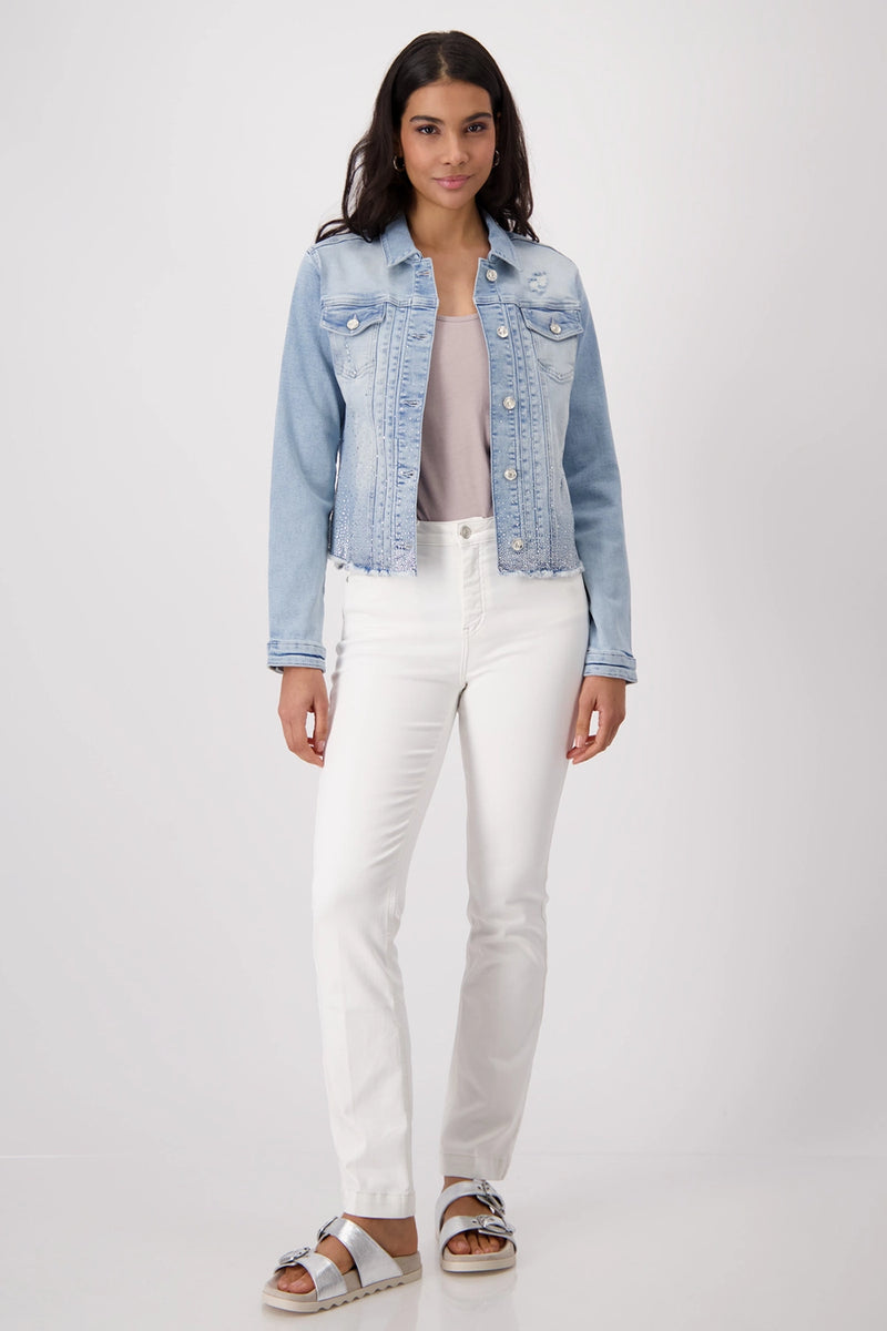 Monari Denim Jacket with Rhinestone Gradient 409385