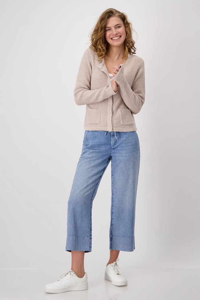 Monari Cardigan made from ribbon yarn 409396