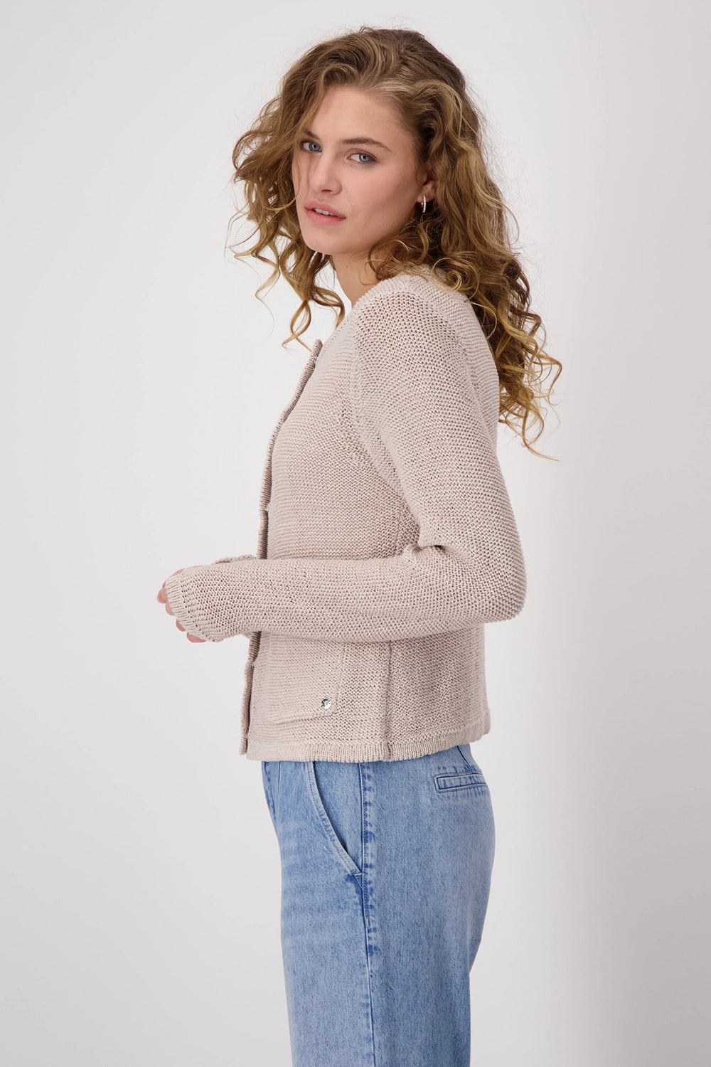 Monari Cardigan made from ribbon yarn 409396