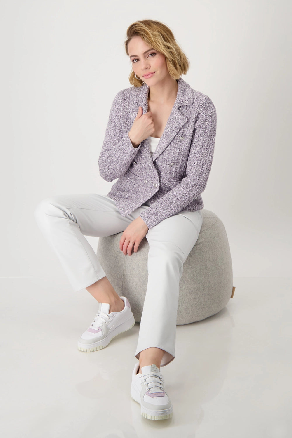 Monari Tweed Knitted Blazer 409446
