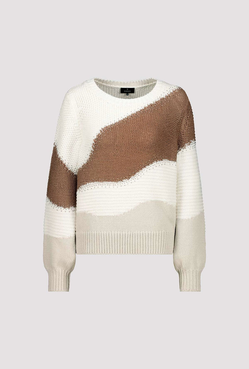 Monari Knitted jumper with intarsia pattern 409466