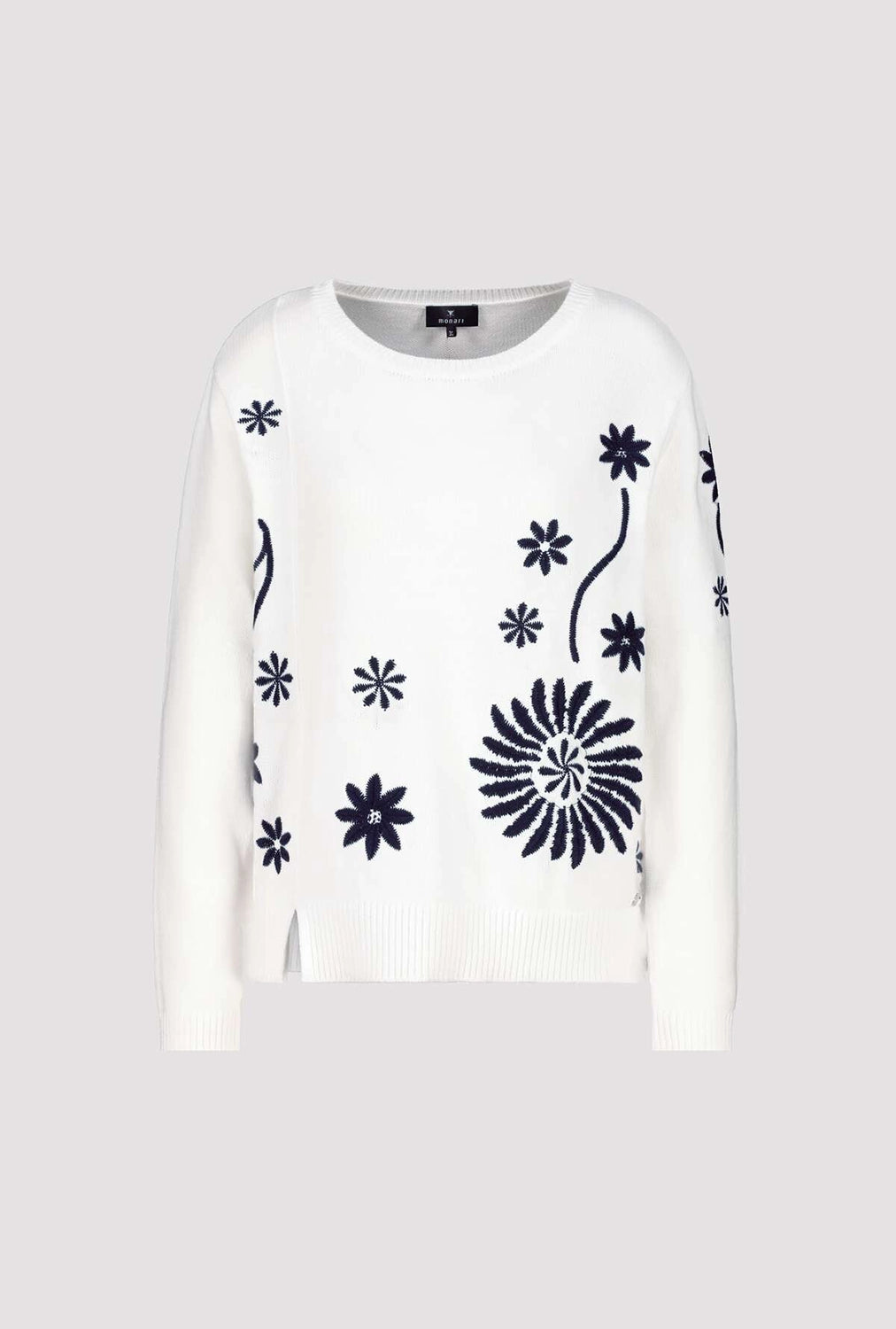 Monari Knitted Jumper with Floral Knit 409469