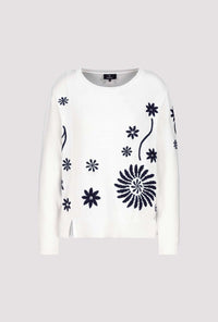 Monari Knitted Jumper with Floral Knit 409469