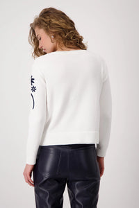 Monari Knitted Jumper with Floral Knit 409469