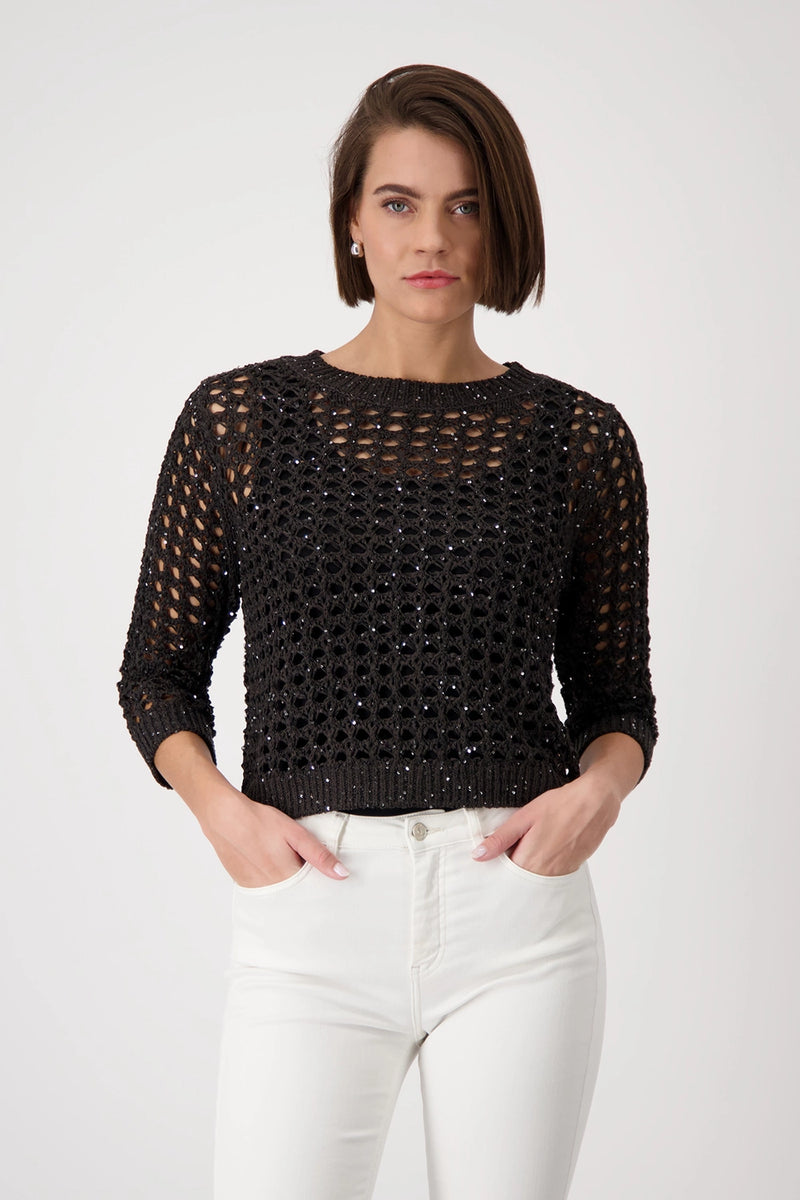 Monari Knitted Jumper with Sequins 409473