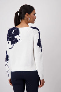 Monari Knitted Jumper with Floral Print 409475