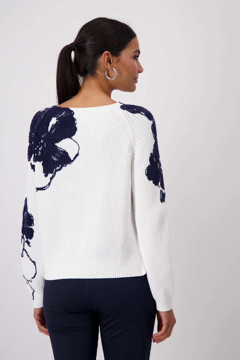 Monari Knitted Jumper with Floral Print 409475