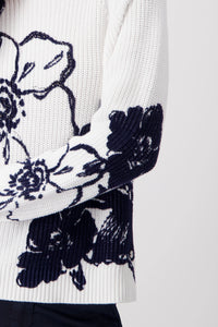 Monari Knitted Jumper with Floral Print 409475