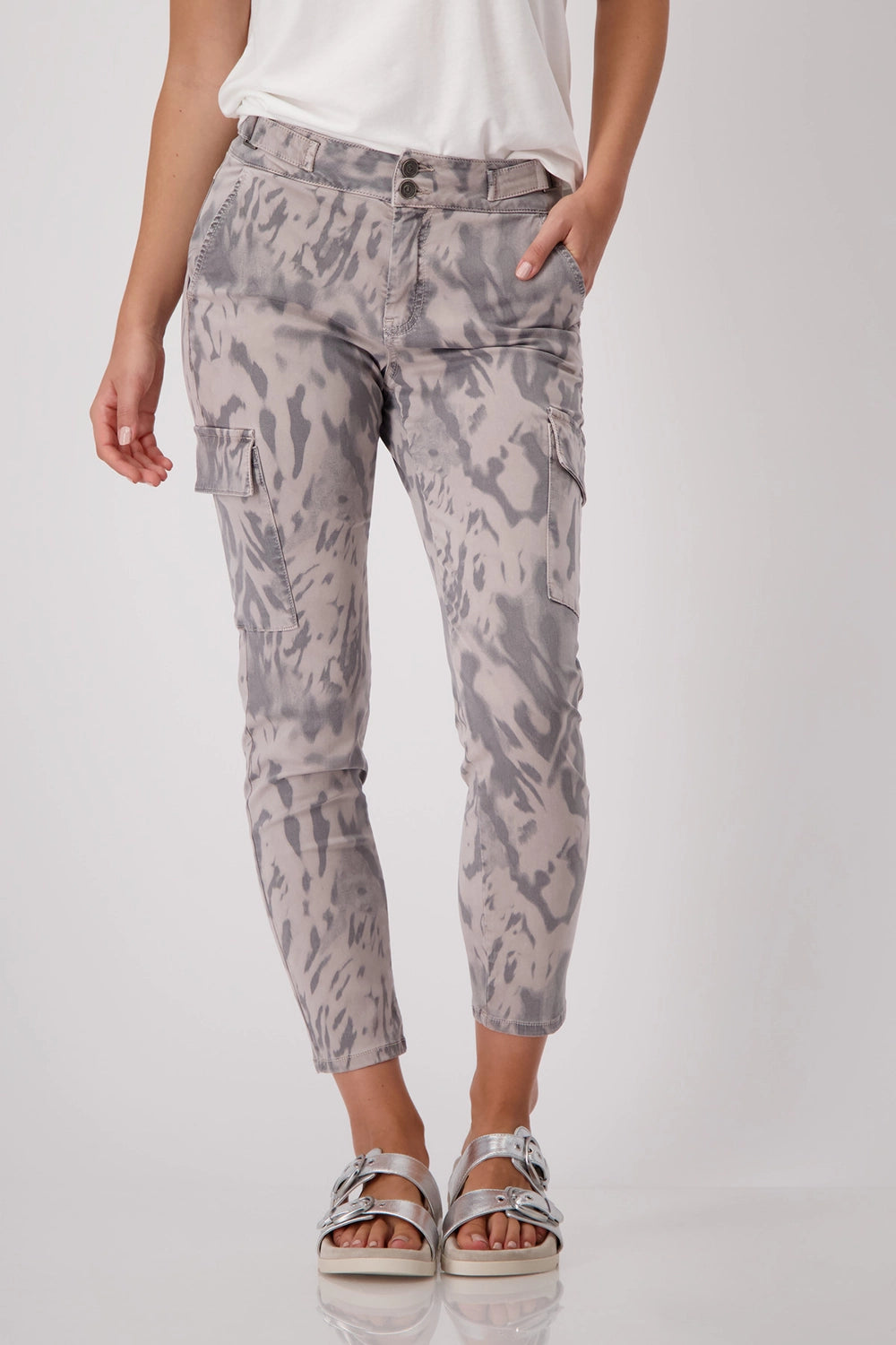 Monari Cargo Trousers with Tiger Pattern 409490