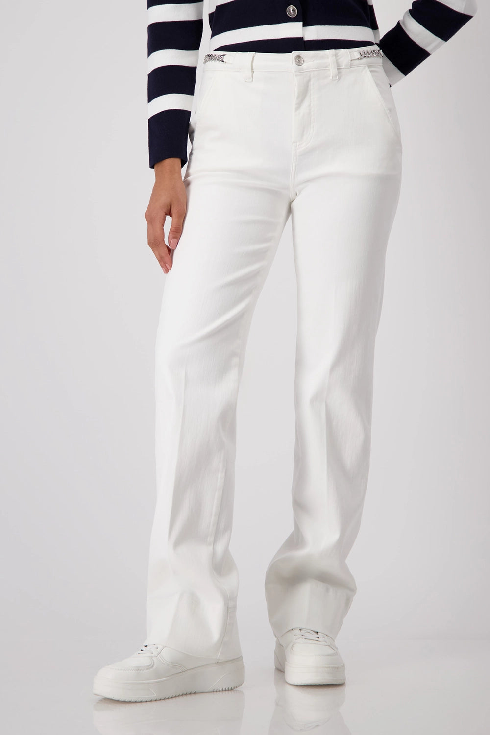 Monari Trousers with Chains at Waistband 409491