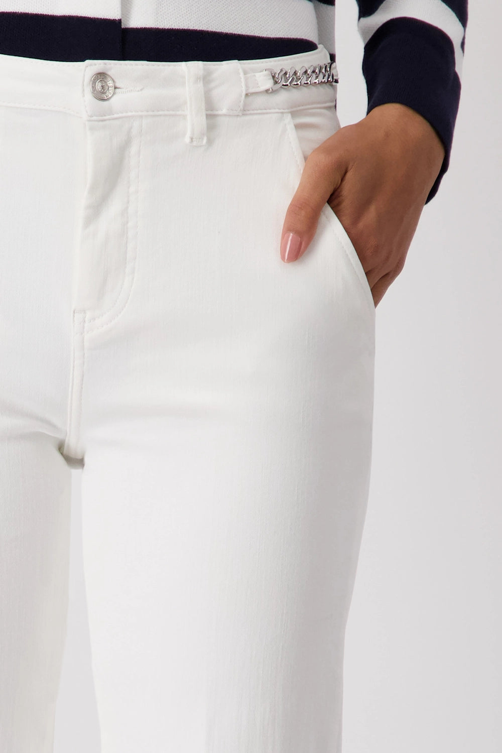 Monari Trousers with Chains at Waistband 409491