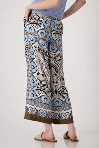 Monari Wide-leg trousers with ornamental pattern 409575