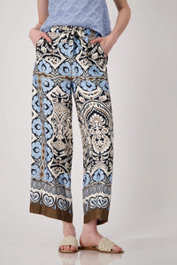 Monari Wide-leg trousers with ornamental pattern 409575