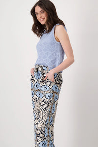Monari Wide-leg trousers with ornamental pattern 409575