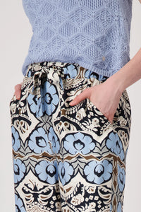 Monari Wide-leg trousers with ornamental pattern 409575