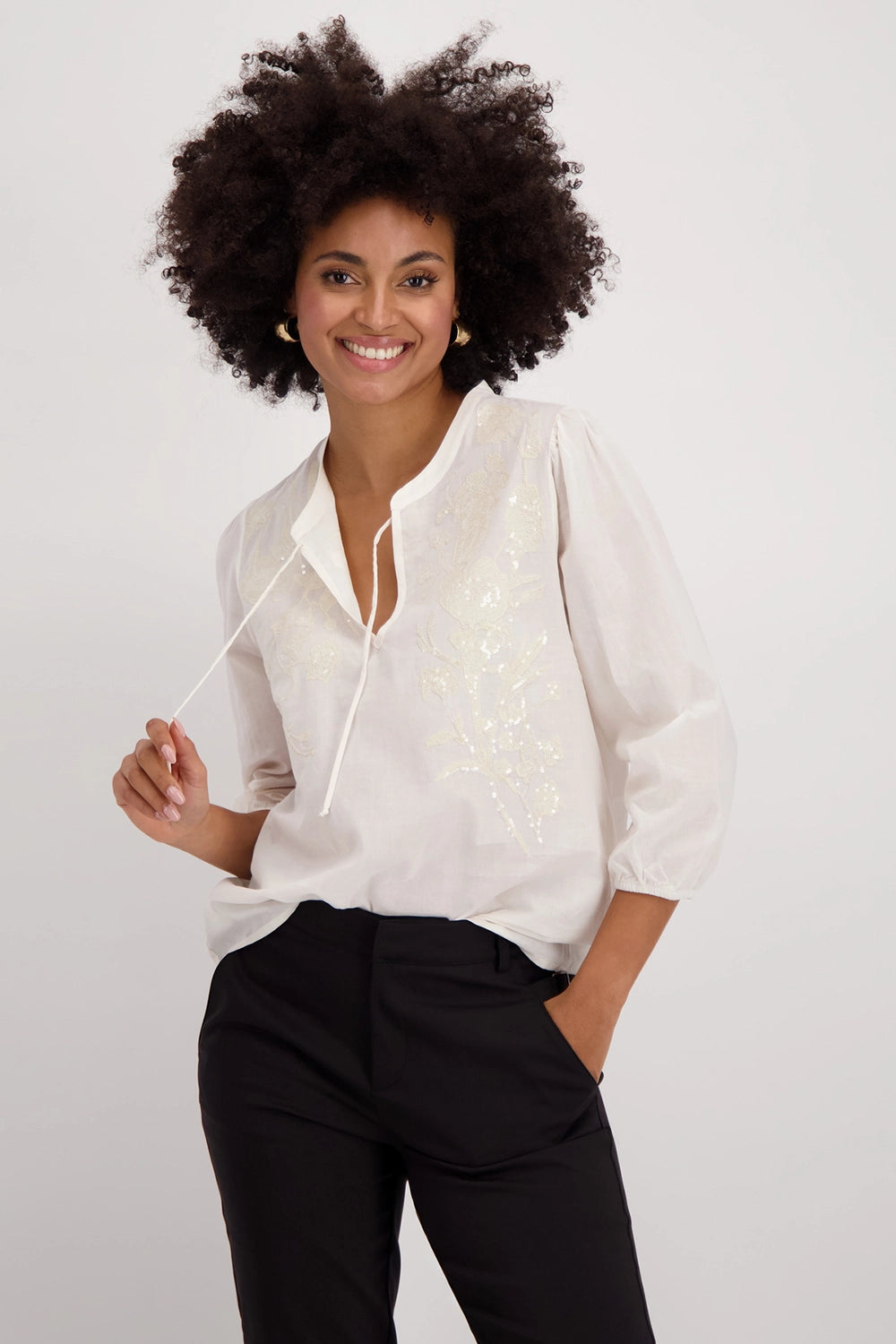 Monari Blouse with floral pattern 409693