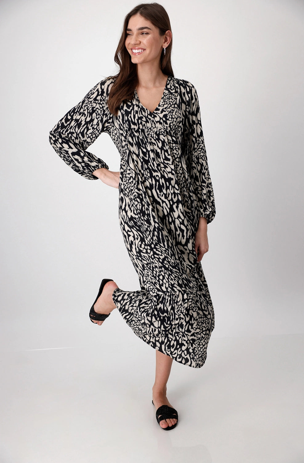 Monari Maxi dress with leopard pattern 409704