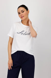 Monari T-shirt with decorative script 409746