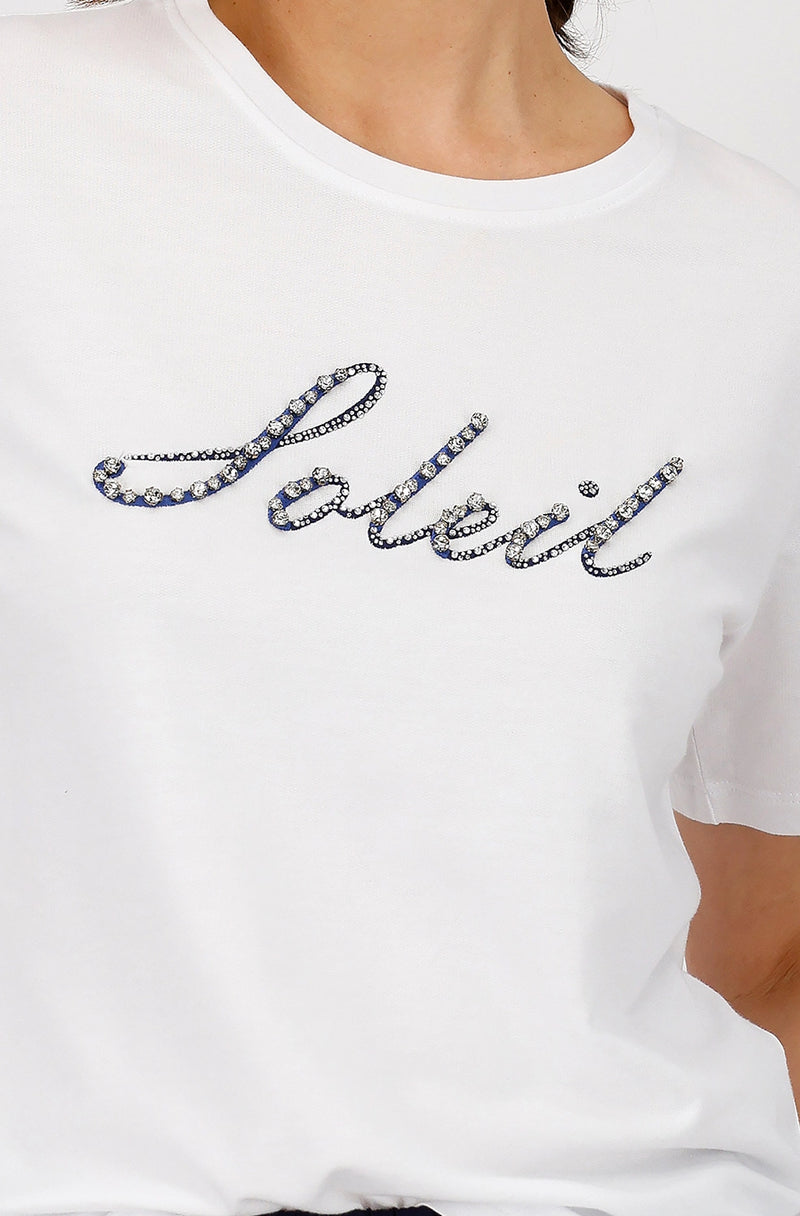 Monari T-shirt with decorative script 409746